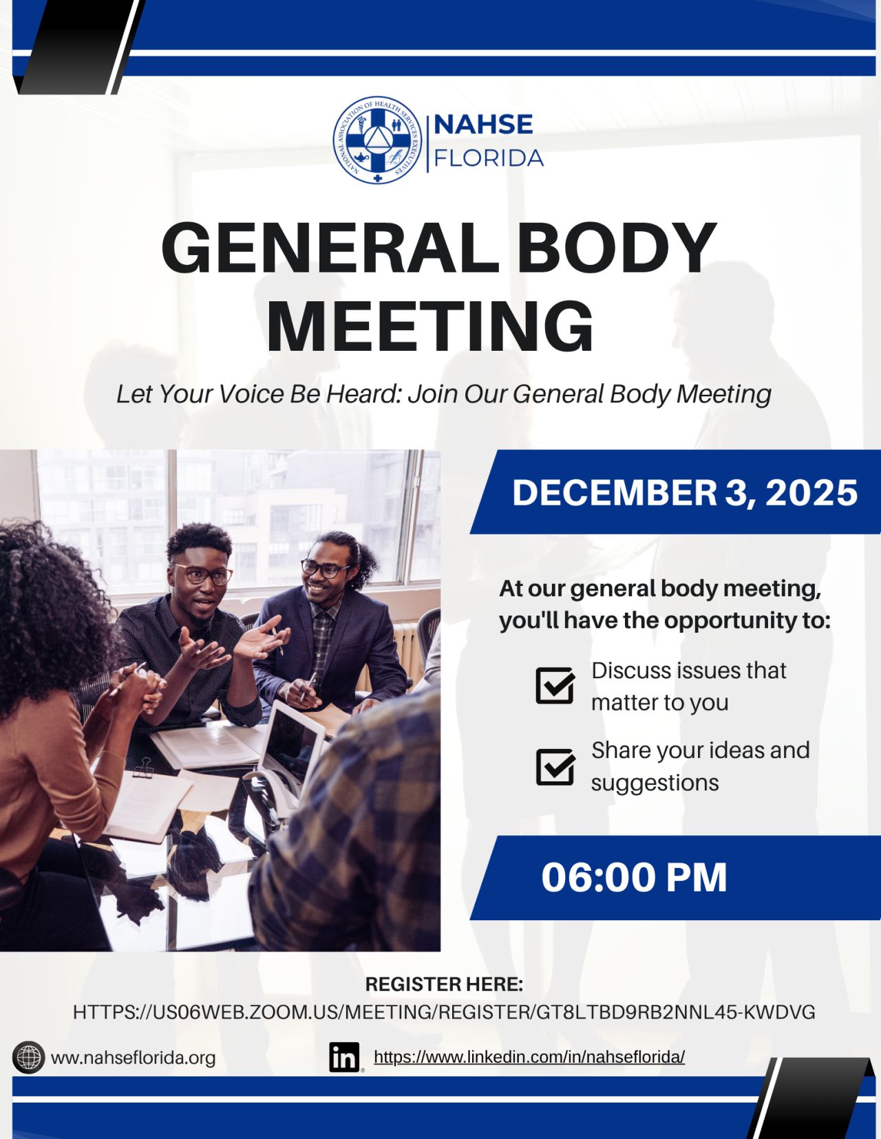 NAHSE Florida General Body Meeting